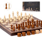 Chess Set 15'' Chess Board Wooden Magnetic Folding Chess Board Set For Adults & Kids Checkers Game For Kids Portable Travel Ches