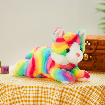 Glow Guards 13' Light Up Musical Rainbow Cat Stuffed Animal,Led Night Light Glowing Singing Snuggle Kitty Plush Toy Glow In The Dark,Christmas Birthday Gifts For Toddlers Kids Children