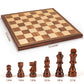 Chess Set Board Games For Adults: Handmade Walnut Wooden 15' 2 Extra Queens Folding Portable Travel Gift Idea Pieces Storage Bags Instructions