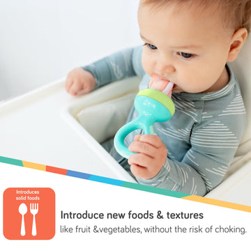Nuby Nibbler Mesh First Soft Foods Feeder, 2Pk, Aqua & Green