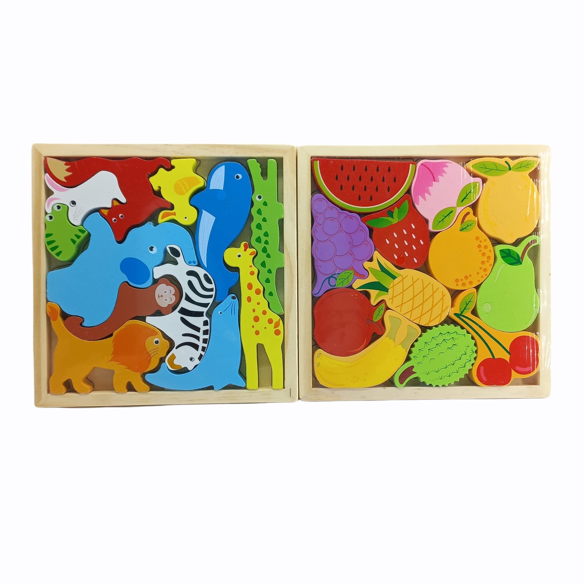 FolcaWooden Puzzle Toys Children Puzzle Early Education Wooden Baby Building Blocks Puzzle (Set A)