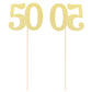 Gexolenu 50th Anniversary Decorations - 10 Pack Gold Glitter Table Toppers, Double-Sided Centerpieces for Birthday Party, Number 50