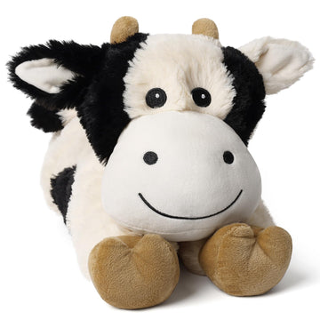 Cuckool Warmable Cow Stuffed Animals, Microwavable Stuffed Animals Heating Pad For Cramps, Pain Stress Relief, Heatable & Coolab