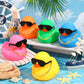 RoundFunny 10 Sets Jumbo Rubber Ducks with Sunglasses 5 Inch Giant Squeaky Rubber Ducks Big Floating Bathtub Toys for Shower Bir