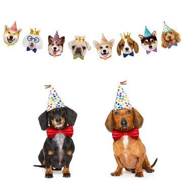 Tsj Dog Birthday Banner, Dog Face Party Banner, Dog Theme Party Bunting Decoration Puppy Party Supplies For Birthday Party Baby