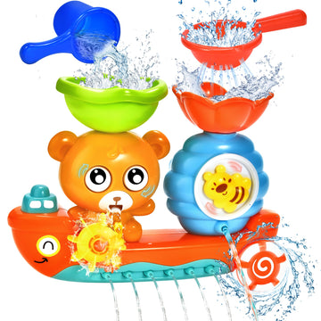 Baby Bath Toys For Kids Ages 1-3 Toddler Bath Toy Bear Bathtub Toys For Babies 12 Months Boys Girls Infant Water Tub Toys 1 2 3 Year Olds Preschool Learning Gift