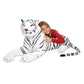 Melissa & Doug Giant Siberian White Tiger - Lifelike 5ft Plush Stuffed Animal for Ages 3+, Extra Large White Tiger Toy