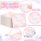Pastel Rainbow Tableware Set Pastel Birthday Party Plates Napkins Rainbow Theme Party Disposable Table Cover Boho Pastel Dinnerware For Kids Girls Baby Shower Birthday Party Wedding Decor Supplies