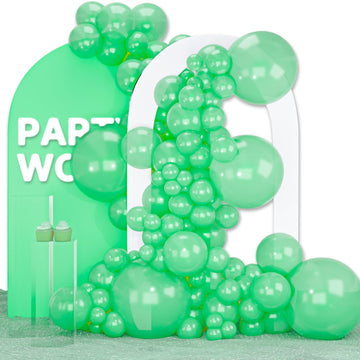 Partywoo Pearl Jade Green Balloons, 138 Pcs Jade Green Balloons Different Sizes Pack Of 18 Inch 12 Inch 10 Inch 5 Inch Light Green Balloons For Balloon Garland Or Arch As Party Decorations, Green-Z43