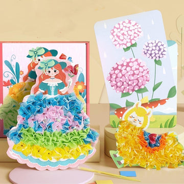 Mystoneer Poke Art Kits For Kids, Fabric Art Frenzy For Kids, Enchanted Fabric Art Set Crafts For Girls Ages 4-8, 6-8, 8-12, 5,