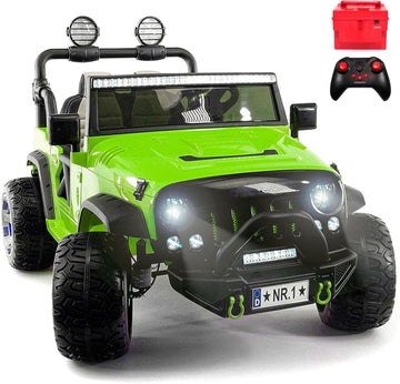 2024 Two (2) Seater Ride On Kids Car Truck w/Remote | Large 24V Battery Licensed Kid Car to Drive 3 Speeds, Leather Seat, MP3 Mu