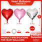 Red Heart Shaped Balloons Pack Of 12,18 Inch Silver Love Valentine Balloons Pink Heart Romantic Balloons For Valentines Day Prop