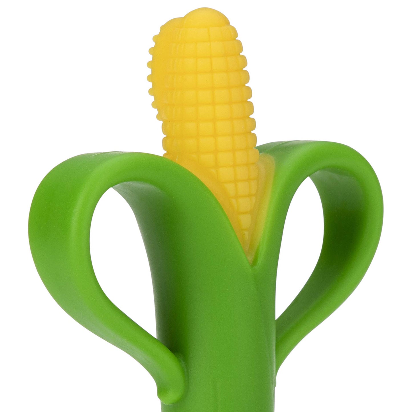 Nuby Soothing Corn Teether - 5 Inch Green Silicone Teether, Model 6867