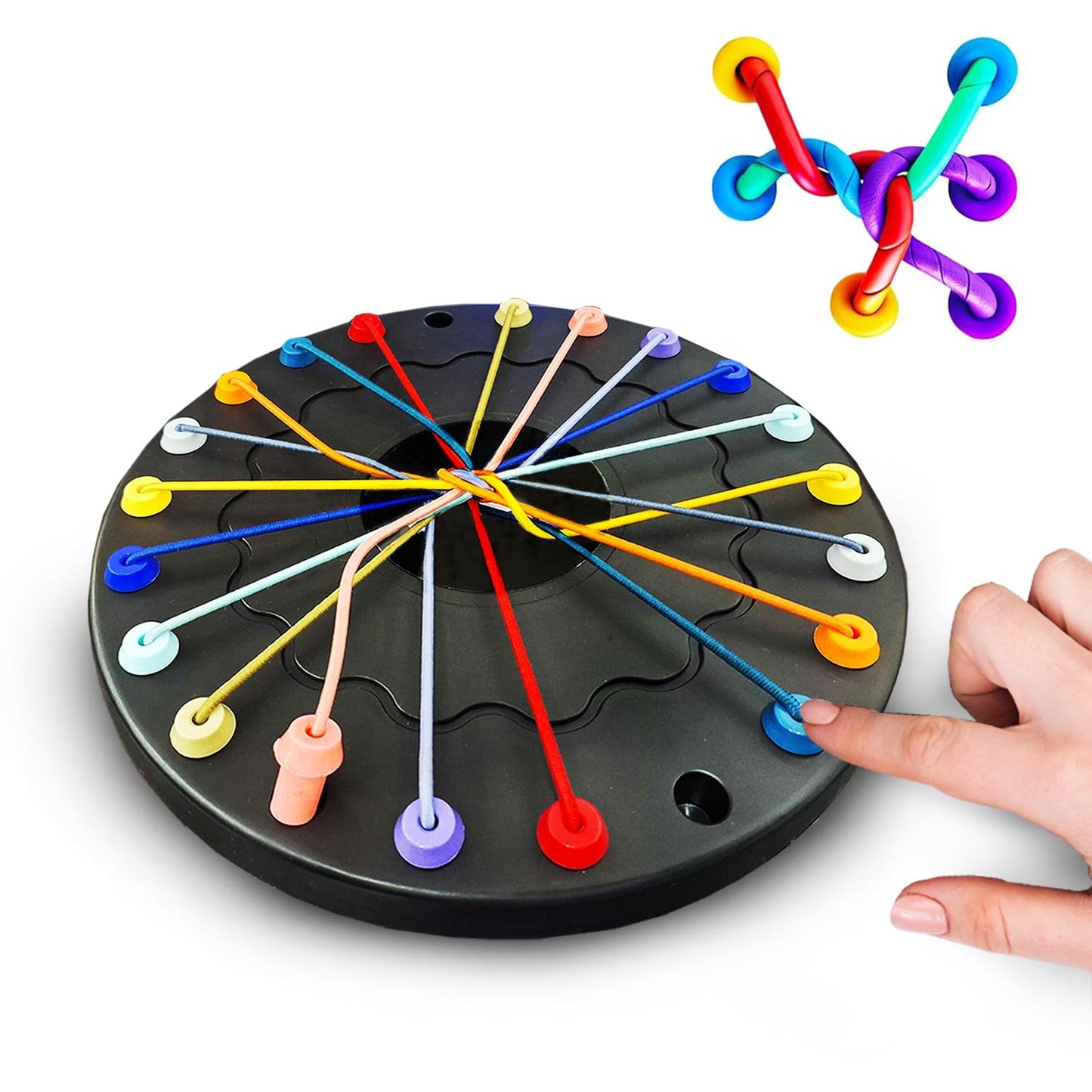 Wembley Rope Untangling Puzzle Game| Twisted Rope Brain Teaser For Kids & Adults| Family Travel Party Game With 10 Multi-Level C