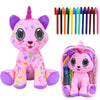 Drawmytoy Coloring Plush Toy With 12 Washable Markers For Little Girls Doodle Dolls Arts And Crafts Soft Diy Washable Doodle Stu