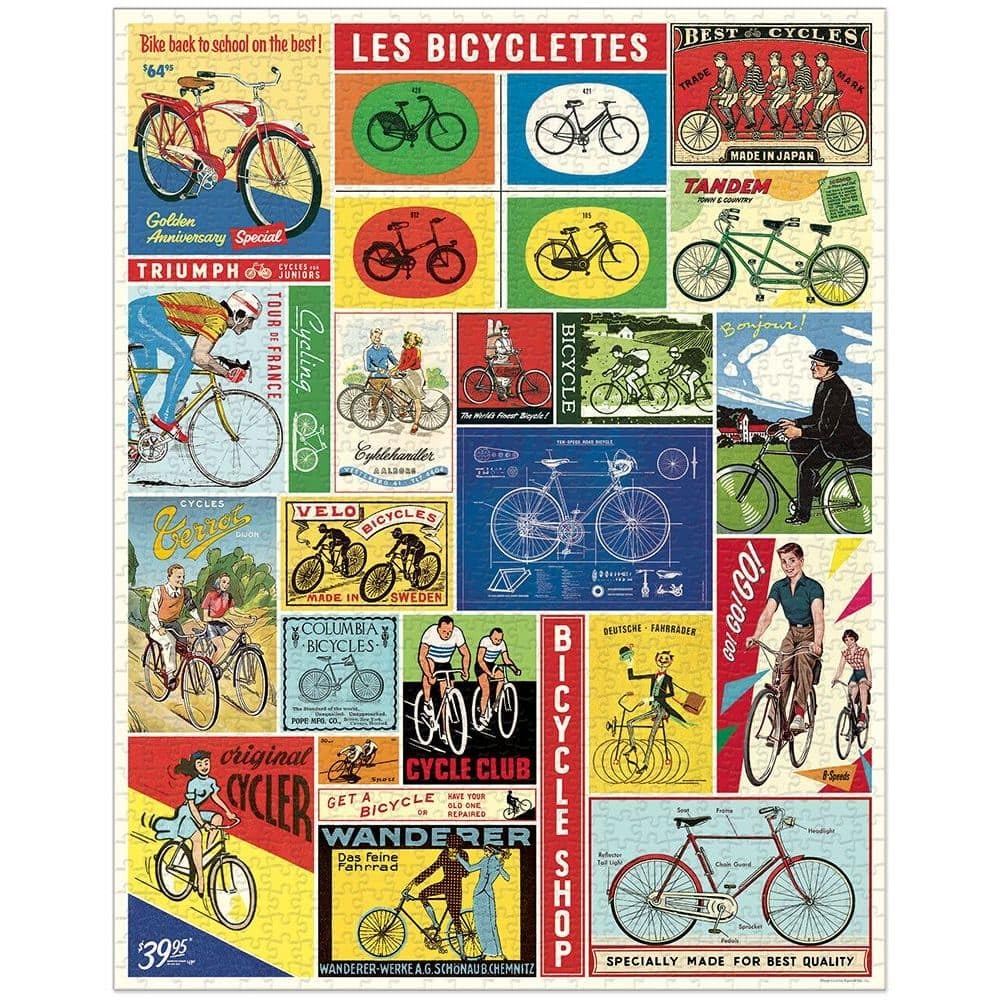 CAVANILLI & CO. 1000 Piece Puzzle - Bicycles, Multicolor, Paperboard, 20 x 28 inches