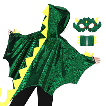 Irolewin Dinosaur-Dragon-Wings-Costume For Kids Toddler Dress-Up Costumes As Boys Girls Play Cape Mask Gloves Party Toys Gift