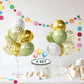 Balloon Centerpieces for Table, 28 Pcs Sage Green White Gold Confetti latex balloons with 4 Set 28 Balloon Stands for Table for 