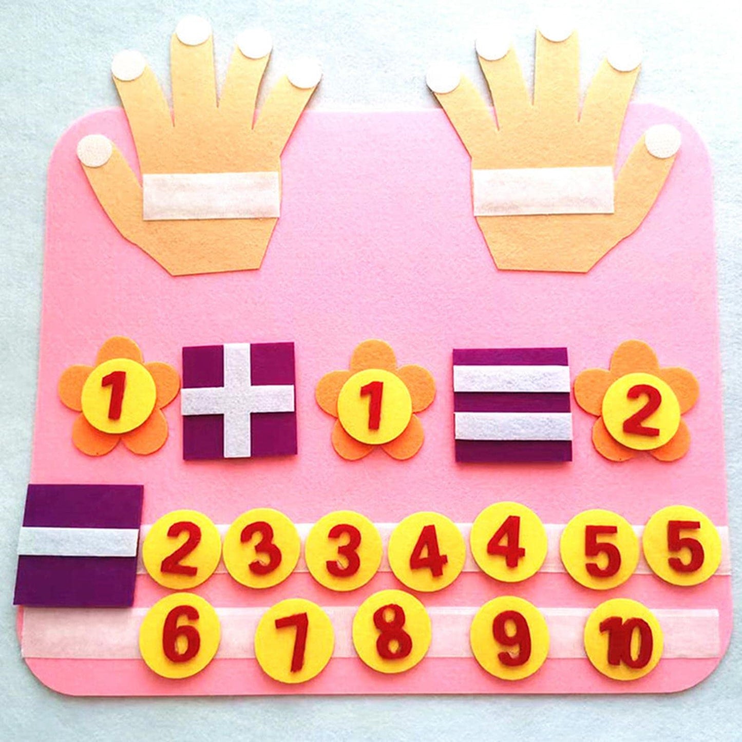 Merishopp Montessori Felt Learning Toys Fine Motor Skill For Preschool Travel Kids Addition Pink| Baby Learning Toy | Infant Act