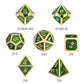 DNDND Metal Dice Set D&D,Glitter Green Heavy DND Dice with Free Metal Case for Role Playing Games Dungeons and Dragons