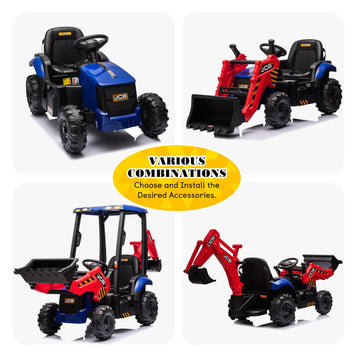 Btmway 12V Jcb Ride On Excavator,Kids' Electric Vehicles With Remote Control,Various Accessories,Sand Digger And Backhoe Shovel