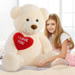 Beniny 5Ft Giant Teddy Bear Stuffed Animal - Big Teddy Bear With Heart - Large I Love You Teddy Bear Plush Toys For Kid - Christ