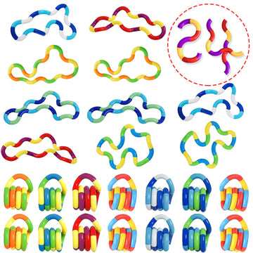 24Pcs Quiet Fidget Toys Sensory Toys For Unique Fidget Experience, Multicolor Twisty Fidget Toys For Relaxation, Brain Imaginati
