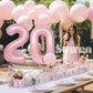 SUWEN 40 Inch Pink Foil Number Balloons 0-9 Jumbo Mylar for 20th Birthday Party Supplies