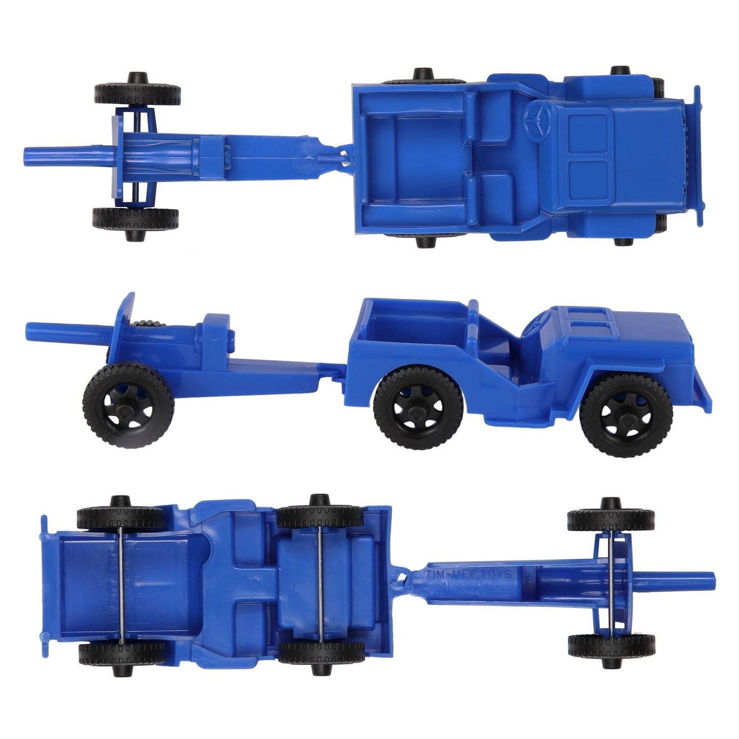TimMee Combat Patrol Willys & Artillery - Blue 4pc Playset USA Made