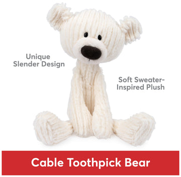 GUND Toothpick Bear Stuffed Animal, Cream, 15”, Polyester, Model 6065047, Ages 1+
