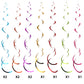 60'S Hippie Theme Party Foil Swirl Decorations, 60S Groovy Party Retro Flower Cutouts Peace Sign Hanging Swirls Ceiling Decorations For 60S Hippie Theme Groovy Party Supplies, 30 Count (Simple)