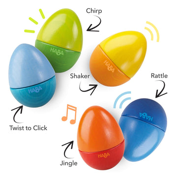 Haba Fun With Sounds Wooden Eggs – Easter Basket Stuffers For Toddlers & Kids – 5 Acoustic Sounds, Montessori Sensory Toys, Easter Gifts, Made In Germany For 2 Yrs+