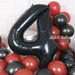 Aule 40 Inch Big Black 4 Balloon Number Large Foil Helium Number Balloons 0-9 Jumbo Giant Happy 4Th Birthday Party Decorations F