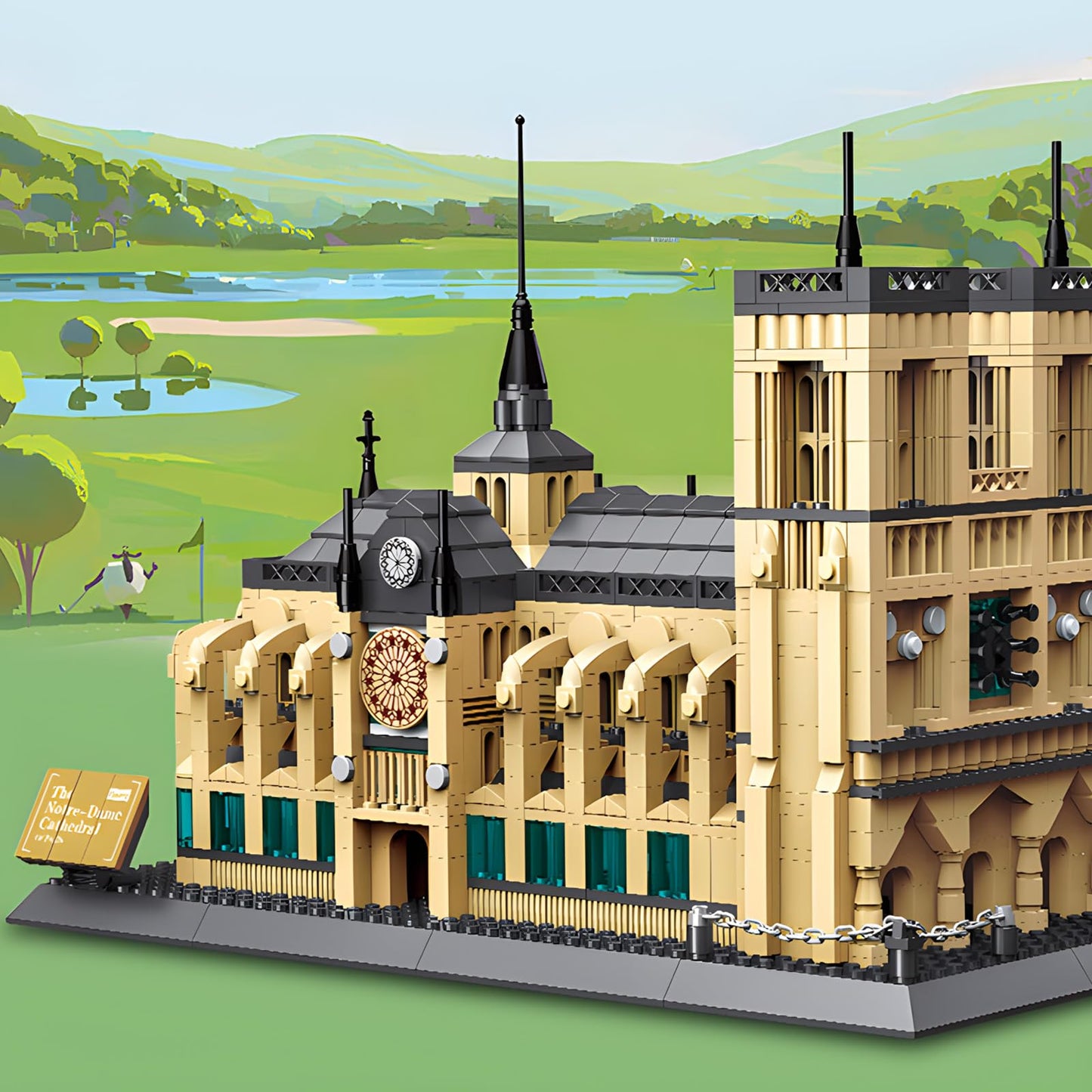 CSNRHG Notre-Dame de Paris Cathedral World Famous Architectural Model Building Blocks Set 1382 Pieces Puzzle Toys Gifts for Kid and mature-themed