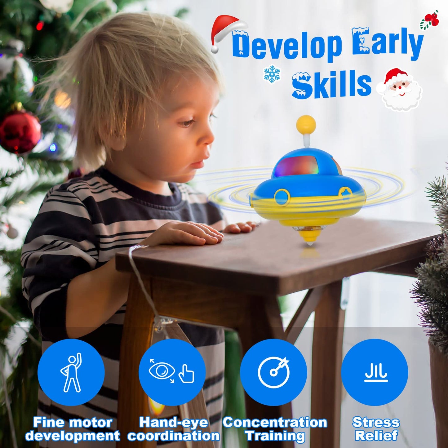 Light Up Spining Top Toy with Flashing Lights  Learning/Sensory Toys for Toddlers  Fidget Toys for mature-themed and Kids  Birthday Party Favors Toys for 3 4 5 6 7 8 9 10 Year Old Boys Girls