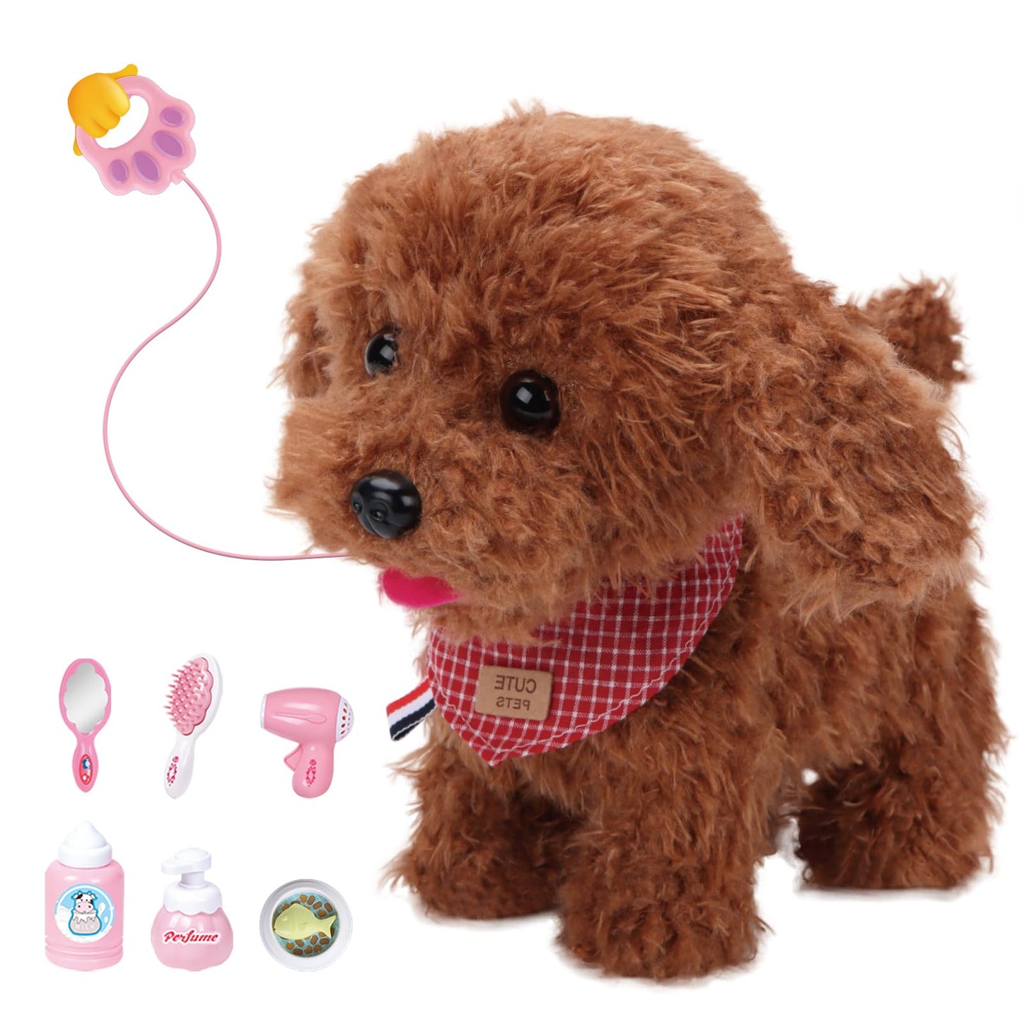 Jimate Puppy Toys For Kids, Toy Dogs That Walk And Bark, Walking Dog Toy For Kids With Leash, Interactive Stuffed Puppy With Rem