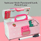 Funblast Pen & Pencil Box For Girls Suitcase Style Password Lock Pencil Case, Multi-Layer Pencil Box For Kids, Boys, Girls, Geom