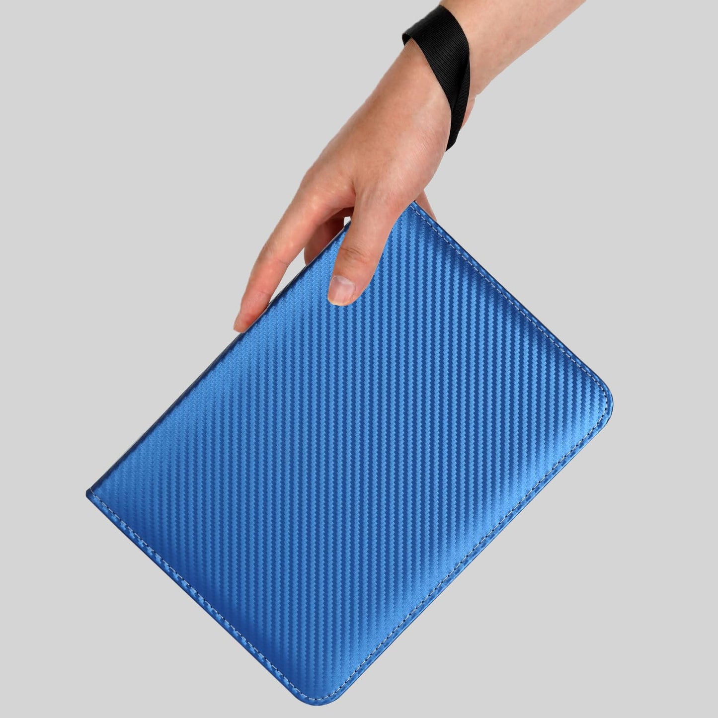 GERMUN 4 Pocket Card Binder  enhanced Zip Trading Card Binder  400 Double Sided Pocket PU Card Collection Binder  Collector Card Album  Card Folder for MTG  TCG  Sports Cards  Game Cards (Blue)