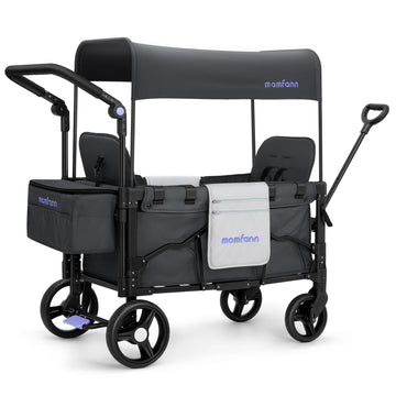 Momfann Stroller Wagon For Kids, Wagon Stroller Toddlers 2 Seaters, All-Terrain Baby Wagon Outdoor With Canopy, Parent Organizer