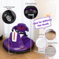 Costzon 12V Kids Ride On Bumper Car, Electric Bumper Car W/Dual Joysticks, Remote Control, 360° Spin, Slow Start Function, Led Lights & Fun Music, Adjustable Safety Belt, Soft Bumper (Purple)