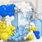 Blue And Yellow Balloon Arch Kit 140 Pcs Royal Blue White Silver Balloon Garland Kit Pastel Blue Party Balloons For Birthday Bab