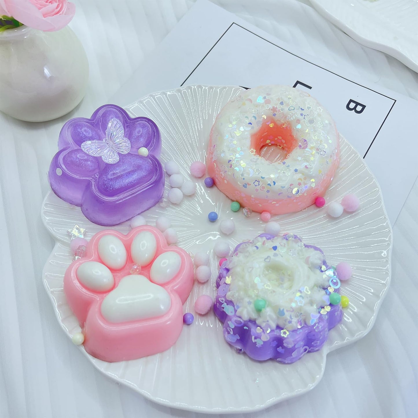 Taba Squishy Cat Paw Squeeze Toys Pinch Cute PVC Fufu Squishy Toys for Anxiety Relief Soft Stress Toys for Relaxation Party Favors Novelty Things mature-themeds Birthdays Cosplay Party