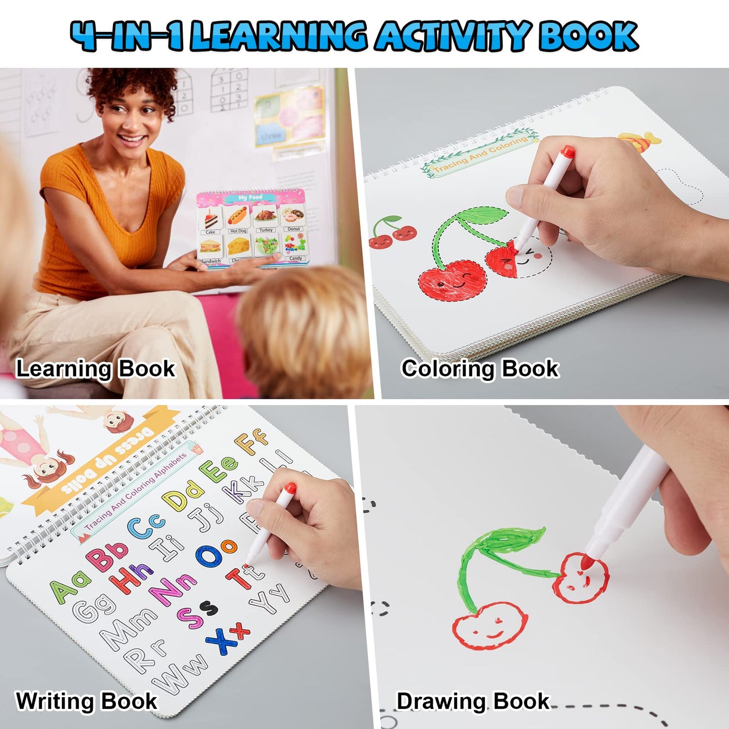 Huijing Toddler Activities Preschool Learning Busy Book - 29 Themes Binder Montessori Toys For Toddlers, Workbook Activity Autism Materials And Tracing Coloring