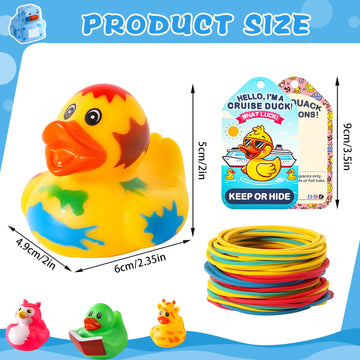 Anggiko 90 Pcs Cruise Rubber Ducks Kits Includes 30 Pcs Cruise Ducks 30 Pcs Cruising Duck Tags And 30 Pcs Rubber Bands, Assortme