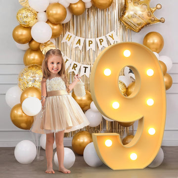 3Ft Marquee Light Up Numbers, Mosaic Numbers For Balloons, Number 9 Balloon Frame, Marquee Light Up Letters, On Cloud 9 Birthday