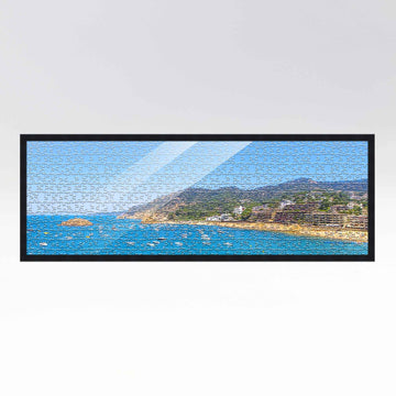 13X39 Frame Puzzle Kit With Glue Sheets | Black Mid Century Picture Frame | Real Wood With Uv Resistant Acrylic Front | Made To