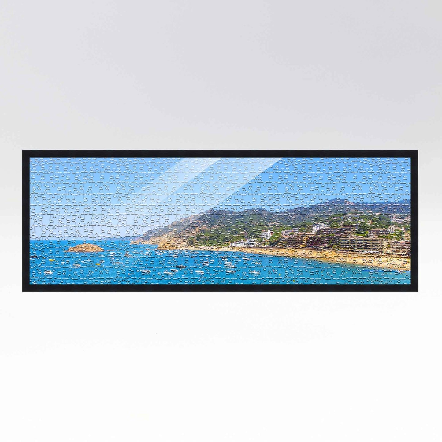 13X39 Puzzle Frame Gold Solid Wood Picture Frame Set With Peel And Stick Puzzle Glue Sheets | Interior Depth 0.5 Inches | Rustic