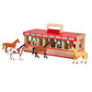 Melissa & Doug Take-Along Show-Horse Stable Play Set, 8 Toy Horses, Wooden Stable Box, Multi-color, 12.6 x 5.25 x 5.25