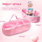Reborn Baby Doll Clothes Girl Pink Outfits Accesories for 17-22 Inch Reborn Doll Newborn Baby Girl Accesories 8 Pcs Set with Bassinet&Diaper