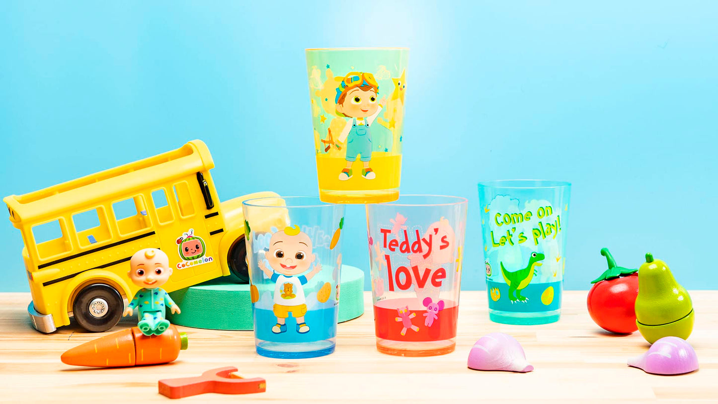 Zak Designs CoComelon Nesting Tumbler Set Includes Durable Plastic Cups with Variety Artwork, Fun Drinkware is Perfect for Kids